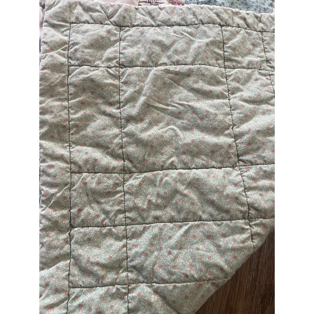 Handmade Patchwork Quilt Crib Blanket Nursery Floral Cottagecore Heirloom Soft